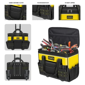 21" Rolling Tool Bag with Wheels,Waterproof Rolling Tool