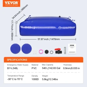 SucceBuy 1000L/264 Gallon Water Storage Bladder